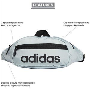 ADIDAS BLUE AND BLACK BELT BAG